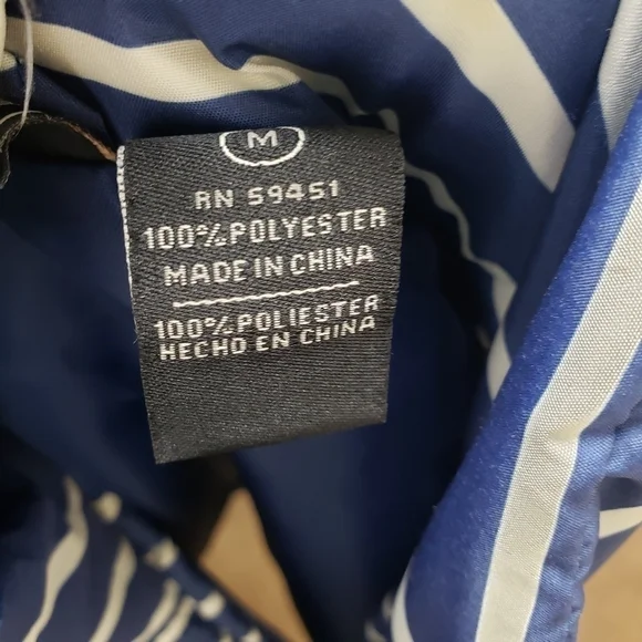 JANE ASHLEY Striped Navy Zippered Vest - Picture 4 of 4